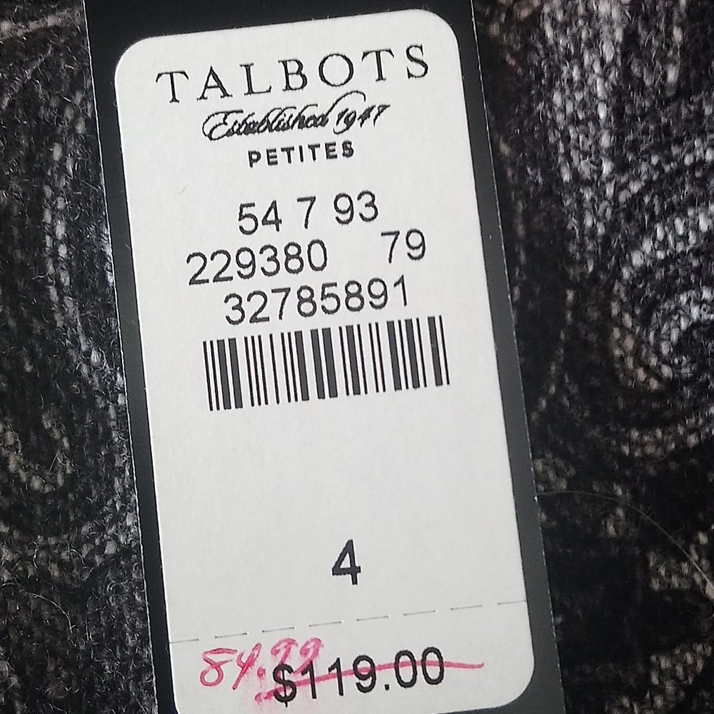 Nwt $119 TALBOTS Sz 4P Faux Wrap Midi Skirt Wool Blend - Picture 5 of 7